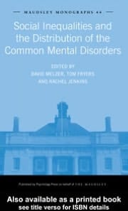 Social Inequalities And The Distribution Of The Common Mental Disorders