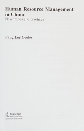 Human resource management in China: new trends and practices