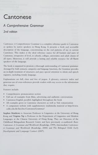 Cantonese: A Comprehensive Grammar