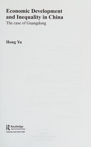 Economic Development and Inequality in China : The Case of Guangdong