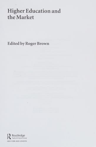 Higher education and the market