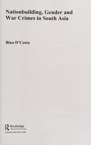 Nationbuilding, gender and war crimes in South Asia