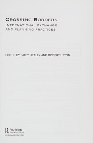 Crossing borders: international exchange and planning practices