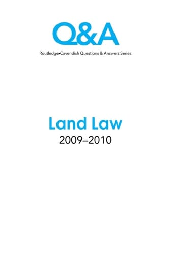 Q&A Land Law 2009-2010