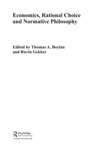 Economics, rational choice, and normative philosophy