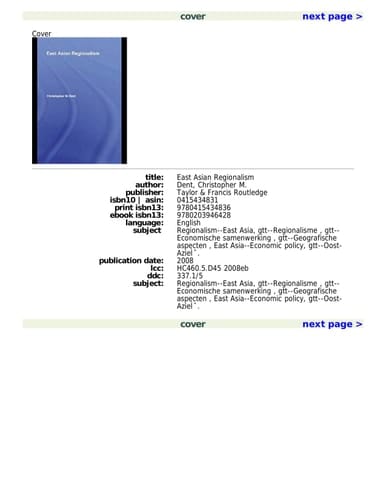 East Asian Regionalism