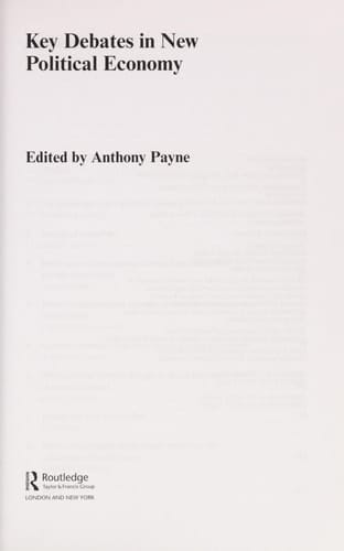 Key Debates in New Political Economy
