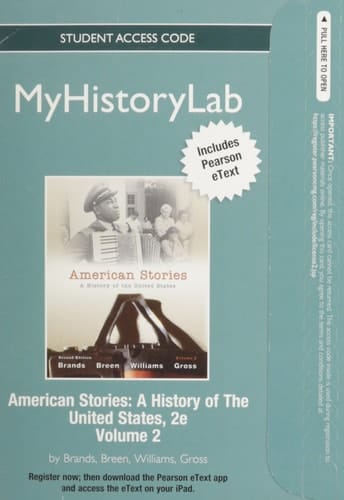 American Stories: Myhistorylab With Pearson Etext Student Access Code Card