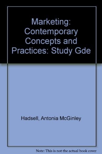 Marketing: Study Gde: Contemporary Concepts and Practices