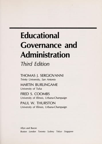 Educational Governance and Administration