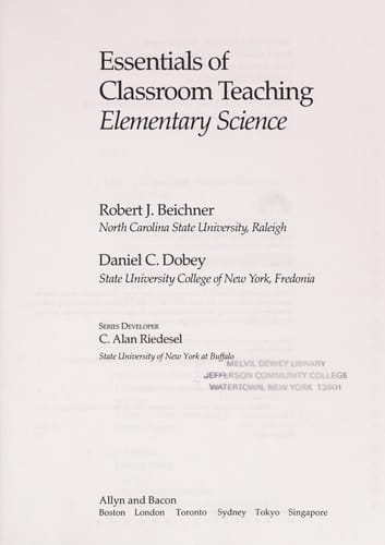 Essentials of Classroom Teaching: Elementary Science