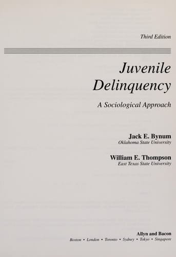 Juvenile Delinquency: A Sociological Approach