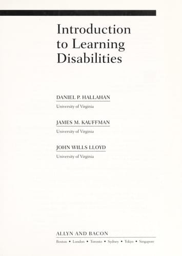Introduction to Learning Disabilities