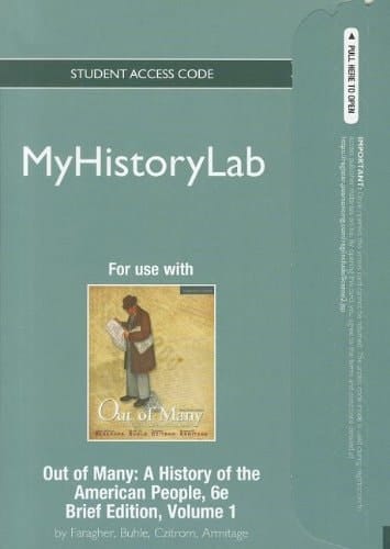 Out of Many: New Myhistorylab Student Access Code Card