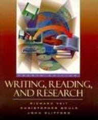 Writing, Reading, and Research