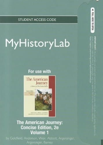 The American Journey New Myhistorylab Student Access Code Card