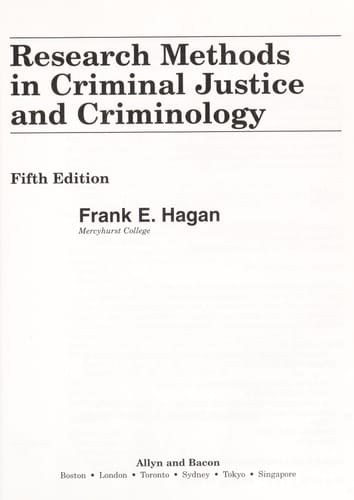 Research Methods in Criminal Justice and Criminology (5th Edition)
