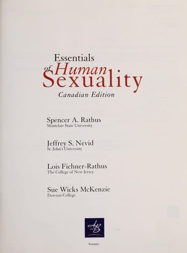 Essentials of Human Sexuality, Canadian Edition