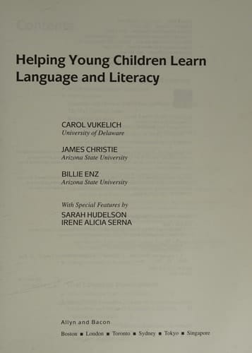 Helping Young Children Learn Language and Literacy