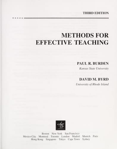 Methods for Effective Teaching (3rd Edition)