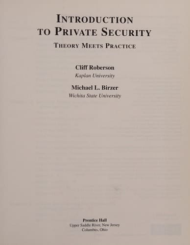 Introduction to Private Security: Theory Meets Practice