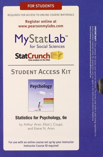 Statistics for Psychology -- NEW MyLab Statistics with Pearson eText Access Code