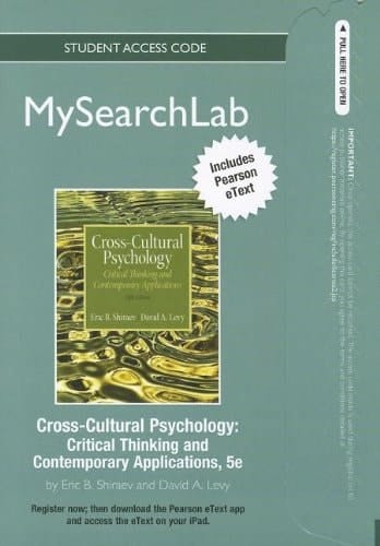 MySearchLab with Pearson eText -- Standalone Access Card -- for Cross-Cultural Psychology: Critical Thinking and Contemporary Applications (5th Edition)