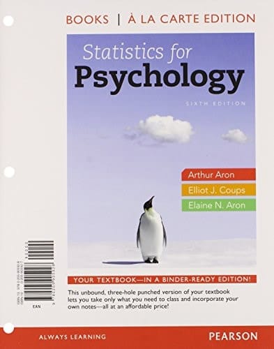 Statistics for Psychology, Books a la Carte Edition