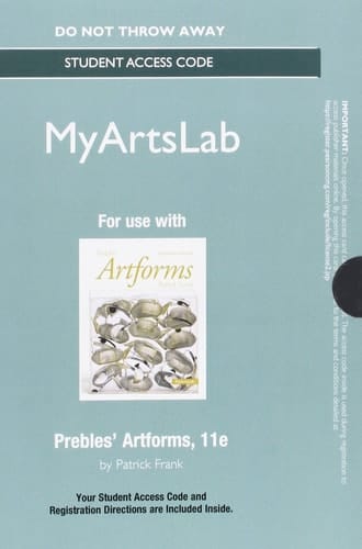 NEW MyLab Arts without Pearson eText --Standalone Access Card -- for Prebles' Artforms (11th Edition)