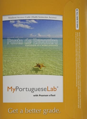 Mylab Portuguese with Pearson Etext -- Access Card -- For Ponto de Encontro: Portuguese as a World Language (Multi-Semester Access)