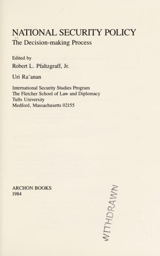 National security policy: The decision-making process