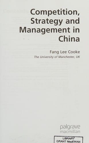 Competition, strategy and management in China