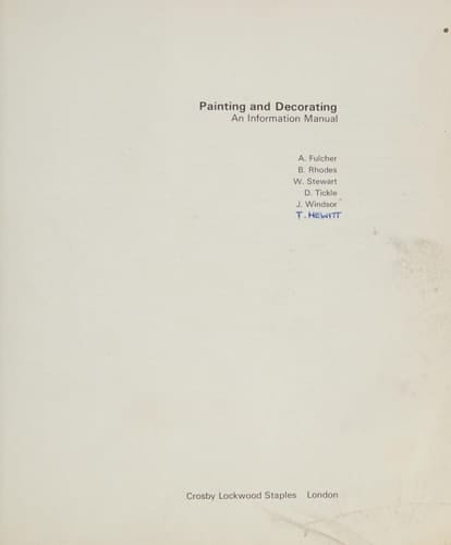 Painting and Decorating An Information Manual