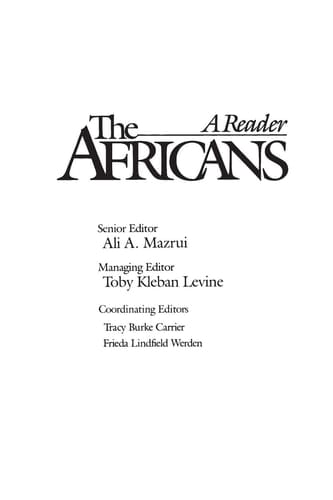 The Africans A Reader