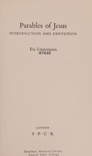 Parables of Jesus Introduction and Exposition