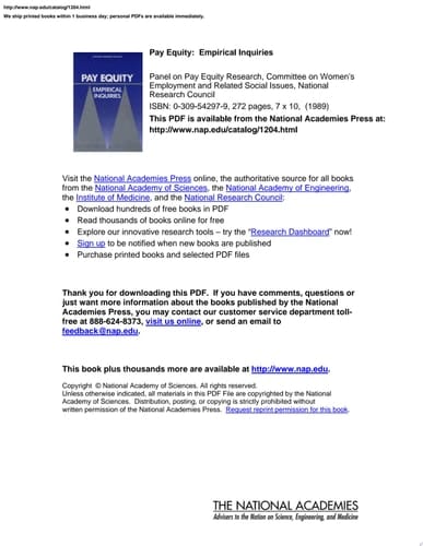 Pay Equity Empirical Inquiries