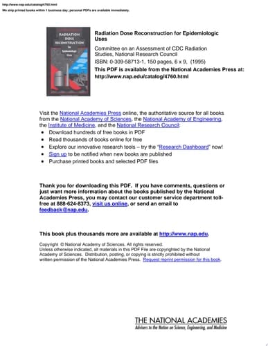 Radiation Dose Reconstruction for Epidemiologic Uses
