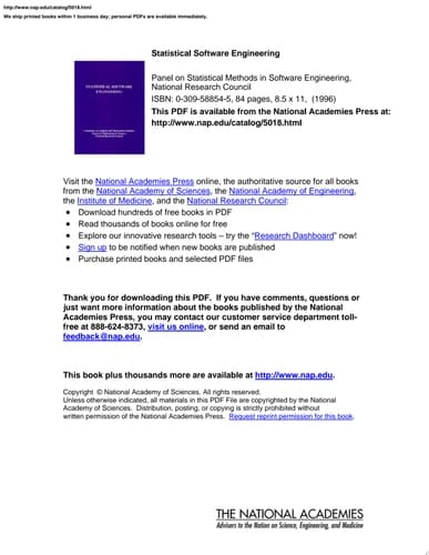 Statistical Software Engineering