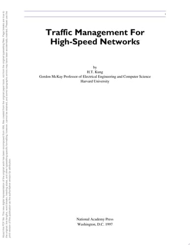 Traffic Management for High-Speed Networks
