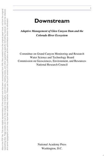 Downstream Adaptive Management of Glen Canyon Dam and the Colorado River Ecosystem