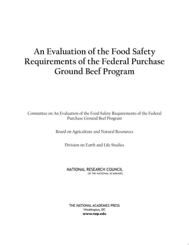 An Evaluation of the Food Safety Requirements of the Federal Purchase Ground Beef Program