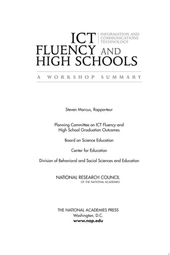 ICT Fluency and High Schools A Workshop Summary