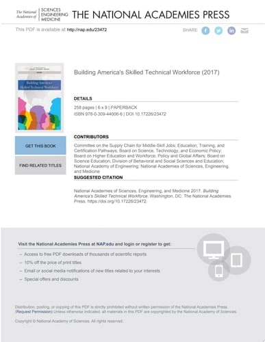 Building America's Skilled Technical Workforce