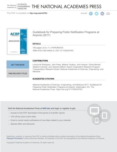 Guidebook for Preparing Public Notification Programs at Airports