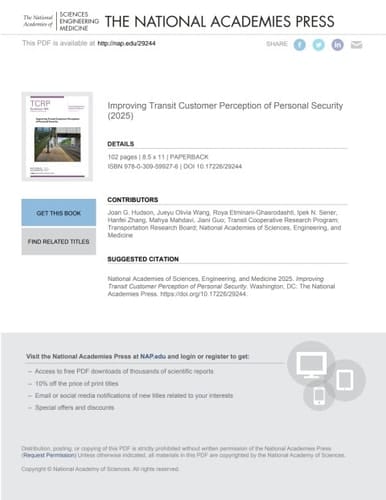Improving Transit Customer Perception of Personal Security