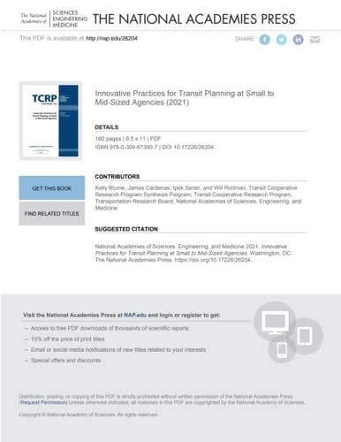 Innovative Practices for Transit Planning at Small to Mid-Sized Agencies