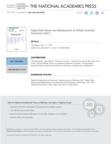 Rapid Slab Repair and Replacement of Airfield Concrete Pavement