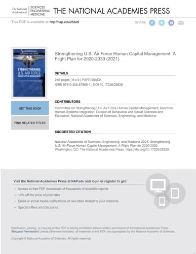 Strengthening U.S. Air Force Human Capital Management A Flight Plan for 2020-2030