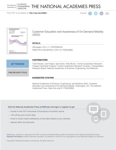 Customer Education and Awareness of On-Demand Mobility