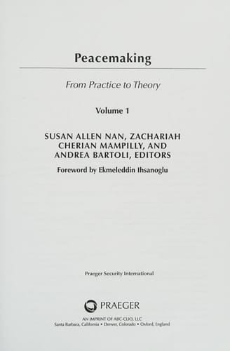 Peacemaking From Practice to Theory